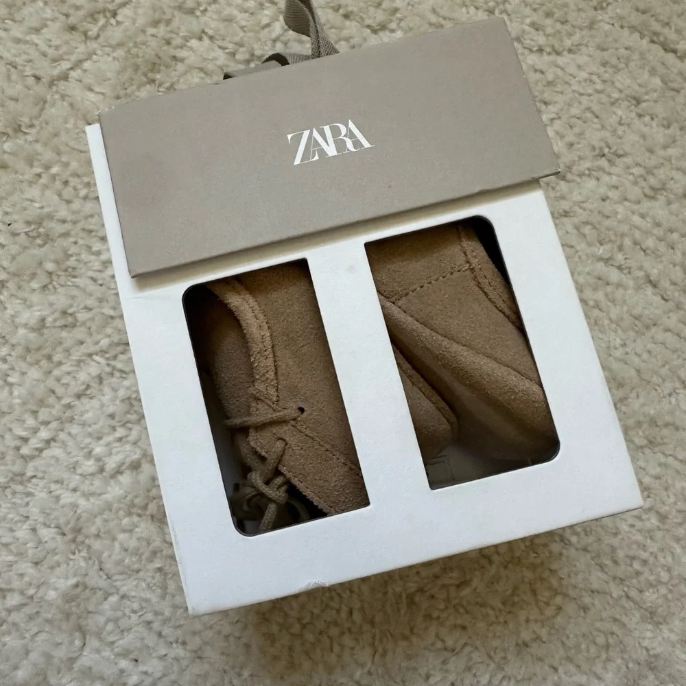 Zara Tan Suede Baby Walker Shoes